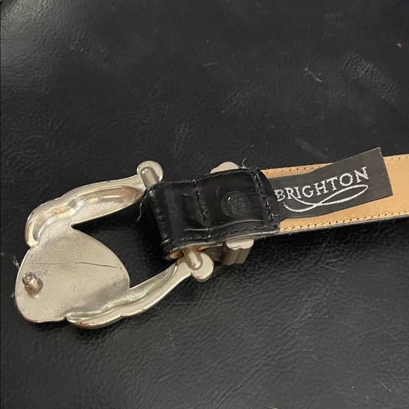 Brighton Black Leather Belt with Heart Buckle - Picture 5 of 5